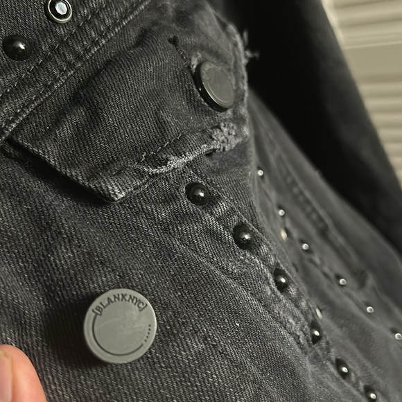 BLANK NYC Black Denim Distressed Studded Jacket - Picture 6 of 8